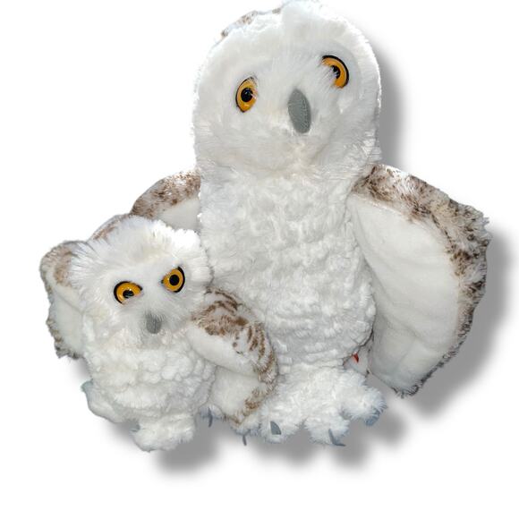 Wild Republic Plush Owl Snow Stuffed Animal Nursery Mother Baby 13” Forest Lot 2 - Picture 13 of 15